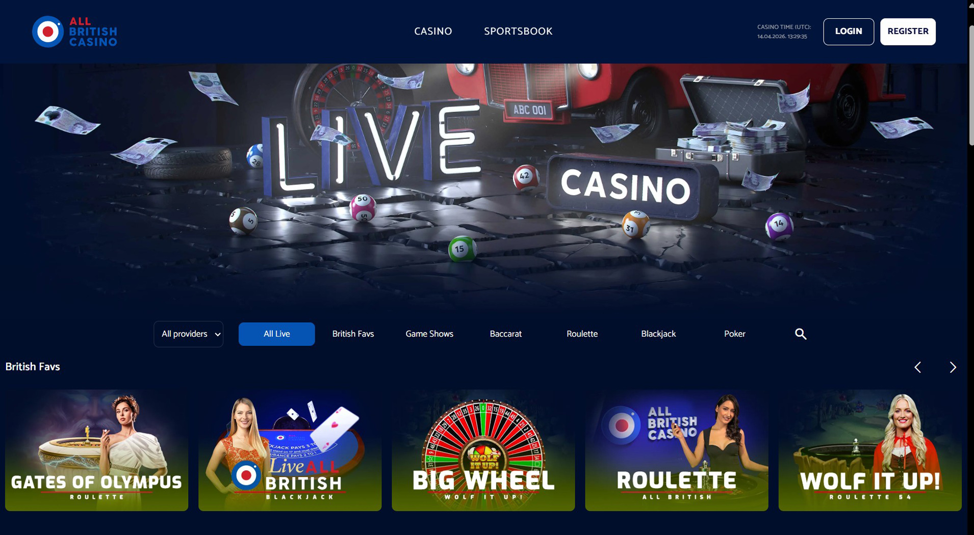 1. All British Casino - Best Maestro Casino Pick